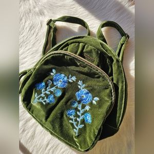 Wallflower Velvet Feel Floral Backpack Purse
